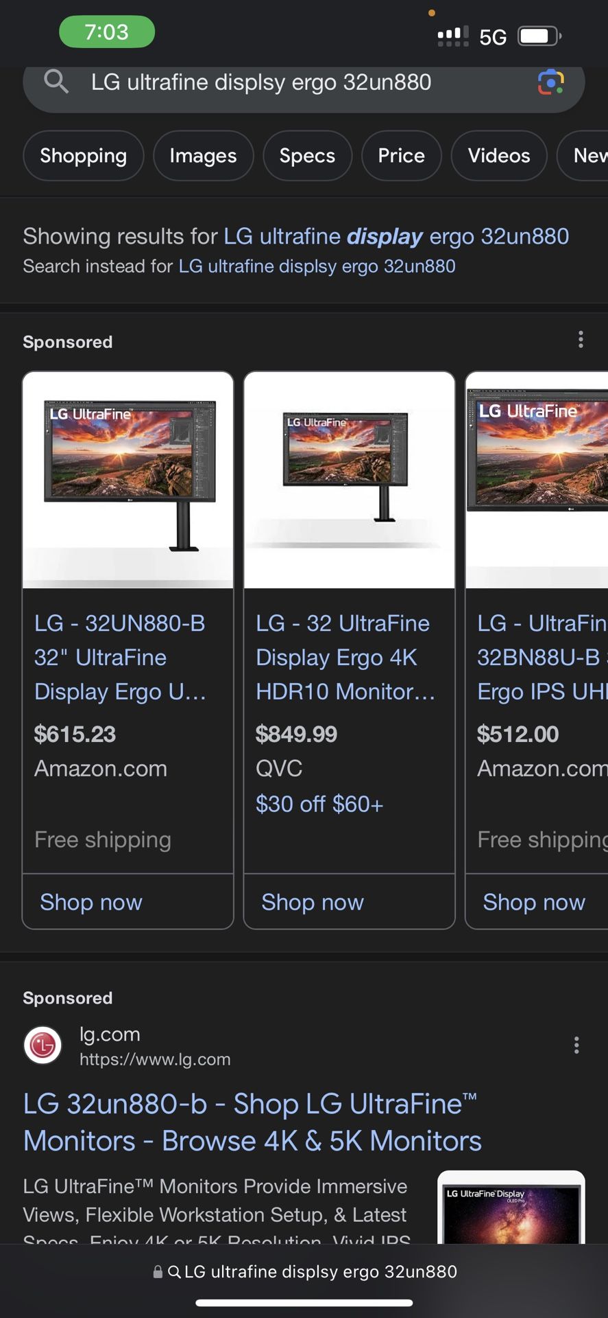 LG ultrafine displsy ergo 32un880