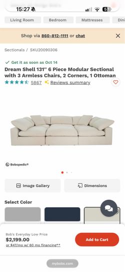 Dream Shell 131" 5-Piece Modular Sectional Sofa