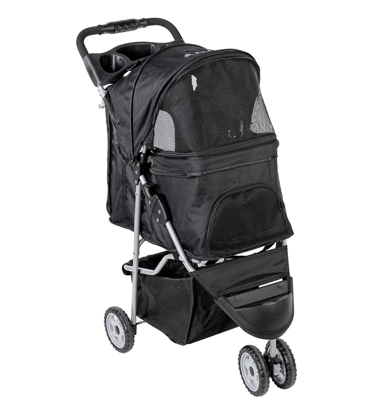 New VIVO Three Wheel Pet Stroller, for Cat, Dog, Fordable Carrier Stroller