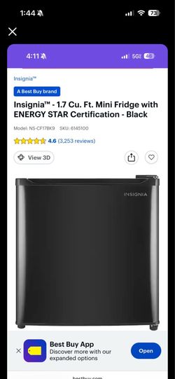 Insignia 1.7cu. Ft.  mini fridge from Best Buy