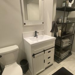 Bathroom vanity With Mirror Sink & Toilet - ON HOLD