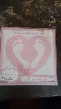 Footprint canvas keepsake. Never been opened