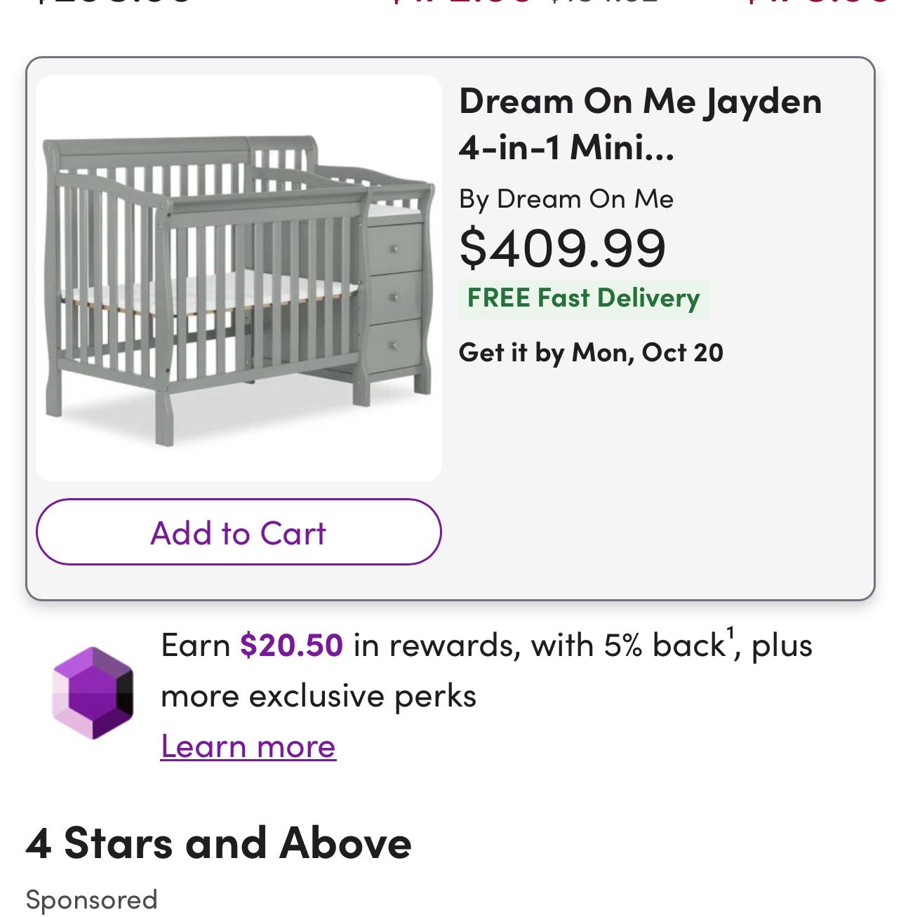 Dream On Me 4 In 1 convertible Crib 
