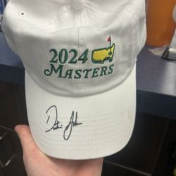 Authentic Autographed 2024 Masters Dustin Johnson Hat