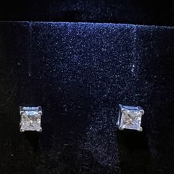 Jared Leo Princess Diamond Stud Earrings In Platinum