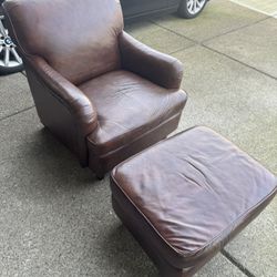 Leather Chair And Ottoman