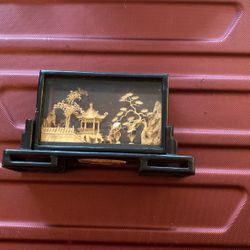 Chinese Miniature Landscape Cork Wood Artwork  