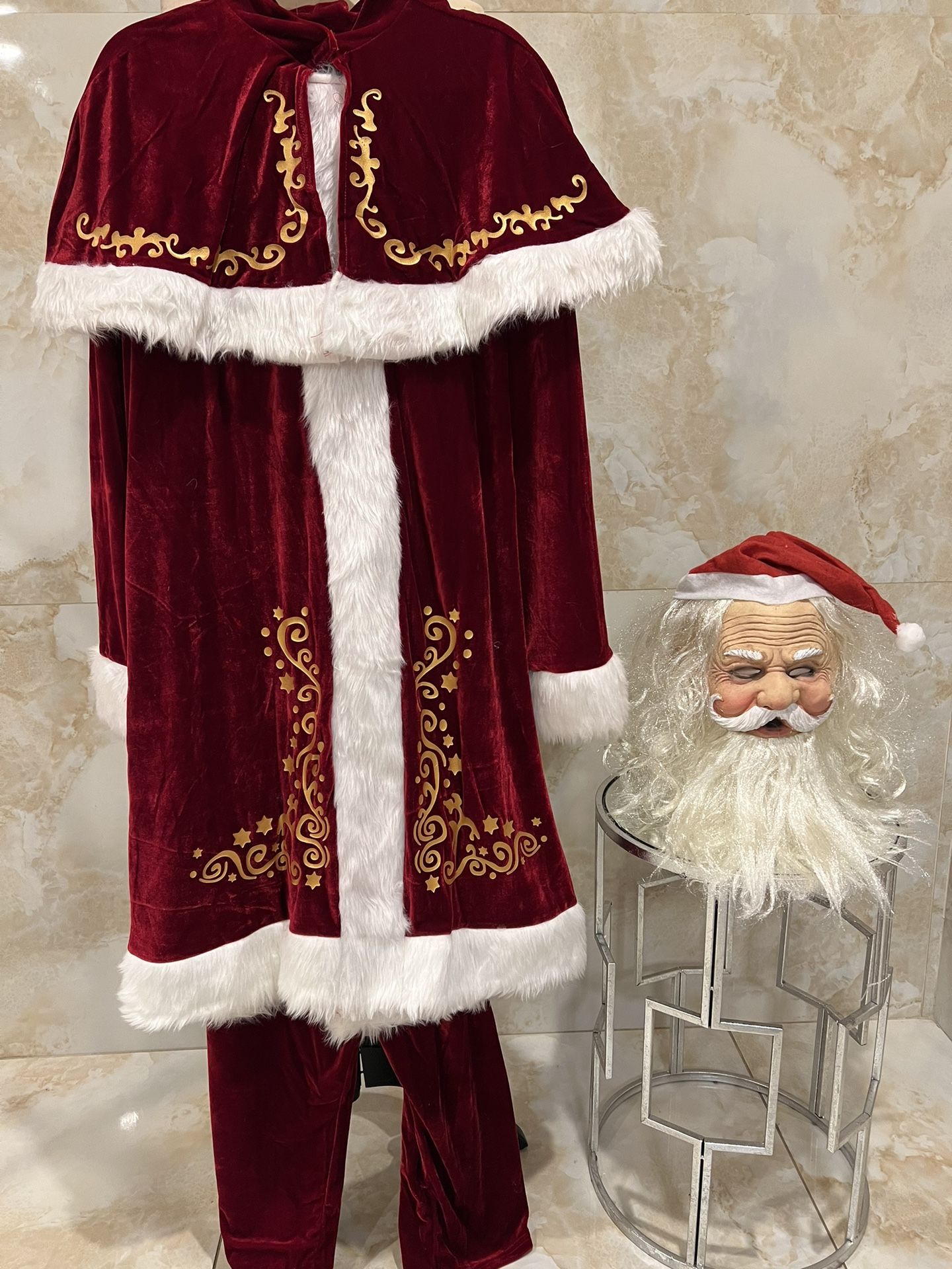 Christmas, Santa Claus, new adult festive holiday costume cosplay size XL with latex facemask,All Products : American Fashion Style Bags On Sale
