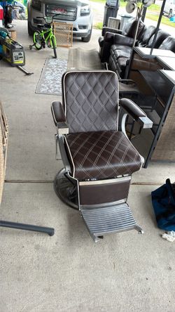 Professional Barber Chair Brown Leather
