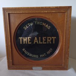 Antique 1907 Seth Thomas  "The Alert" Time Detector Clock in Oak Case
