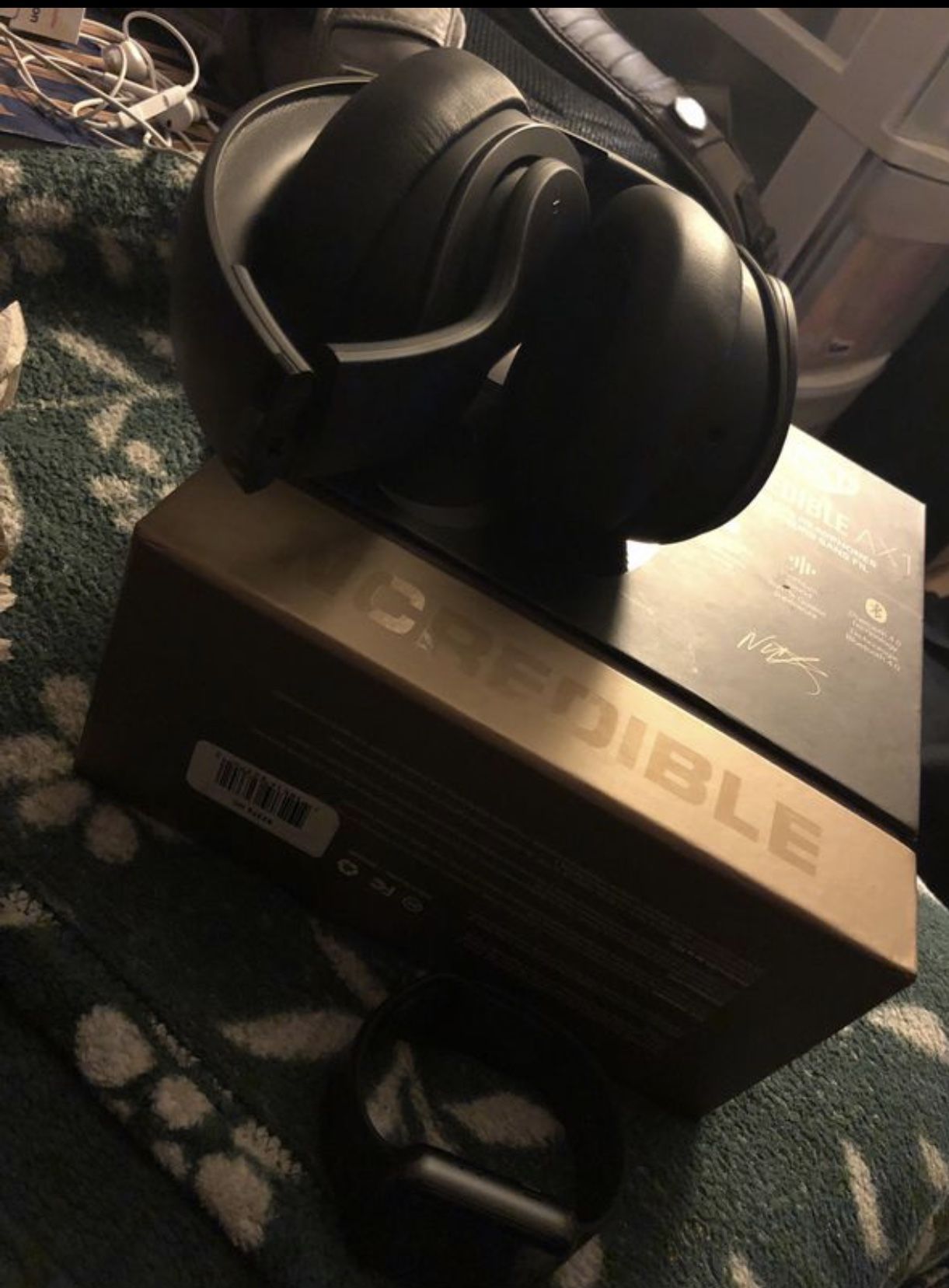 Bluetooth over ear headphones.