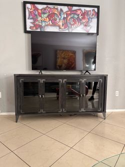 63" Sideboard Buffet Cabinet with Glass Doors & Adjustable Shelf for Living Room, Kitchen, Dining Room, Entryway, Black