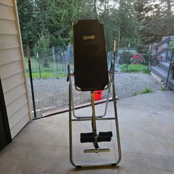 Body Champ inversion table designed for spinal decompression and stretching