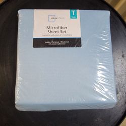 Mainstay Microfiber Sheet Set, Twin, Blue