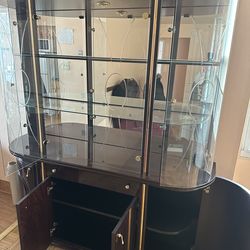 Kitchen Cabinet . Hutch .2 0Piece Set in Red Mahogany Color