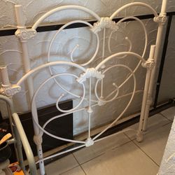 Rod iron, twin canopy, bed frame, no mattress 