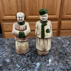 Vintage Pair of Salt And Pepper Shakers.  Preowned No Stoppers