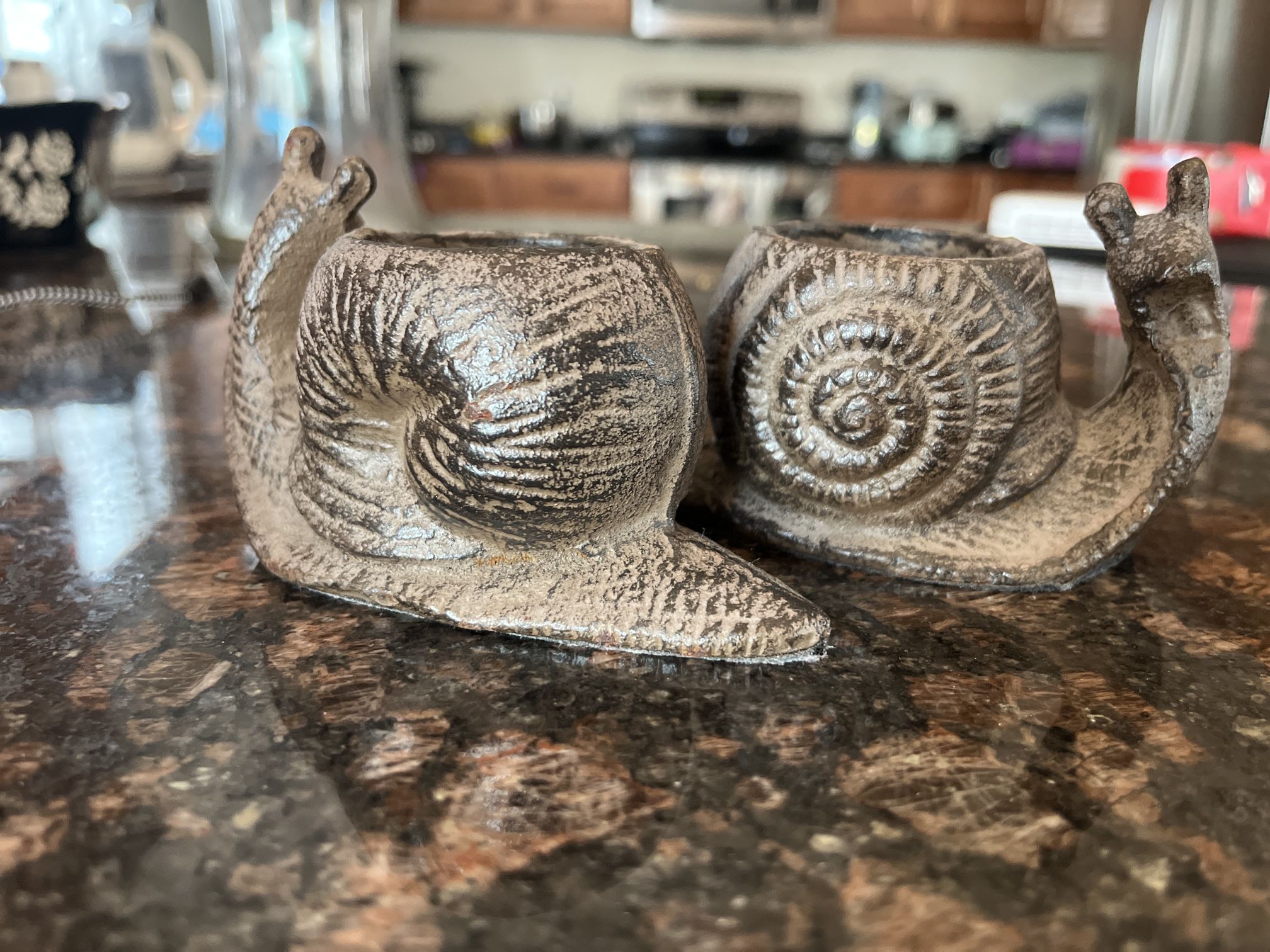 Pair of Metal Snails Candle Holders 2 1/2" Tall x 3 1/2"