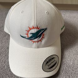 Miami Dolphins White Snapback Hat
