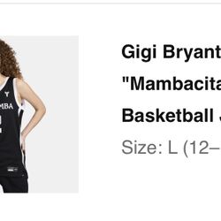 Gigi Bryant Mambacita Jersey Black Size Large 