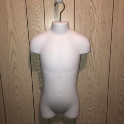 Child hanging mannequin body form. It broke at the top and I had to glue the hook back in and now it works just fine and can be hung again with no pr