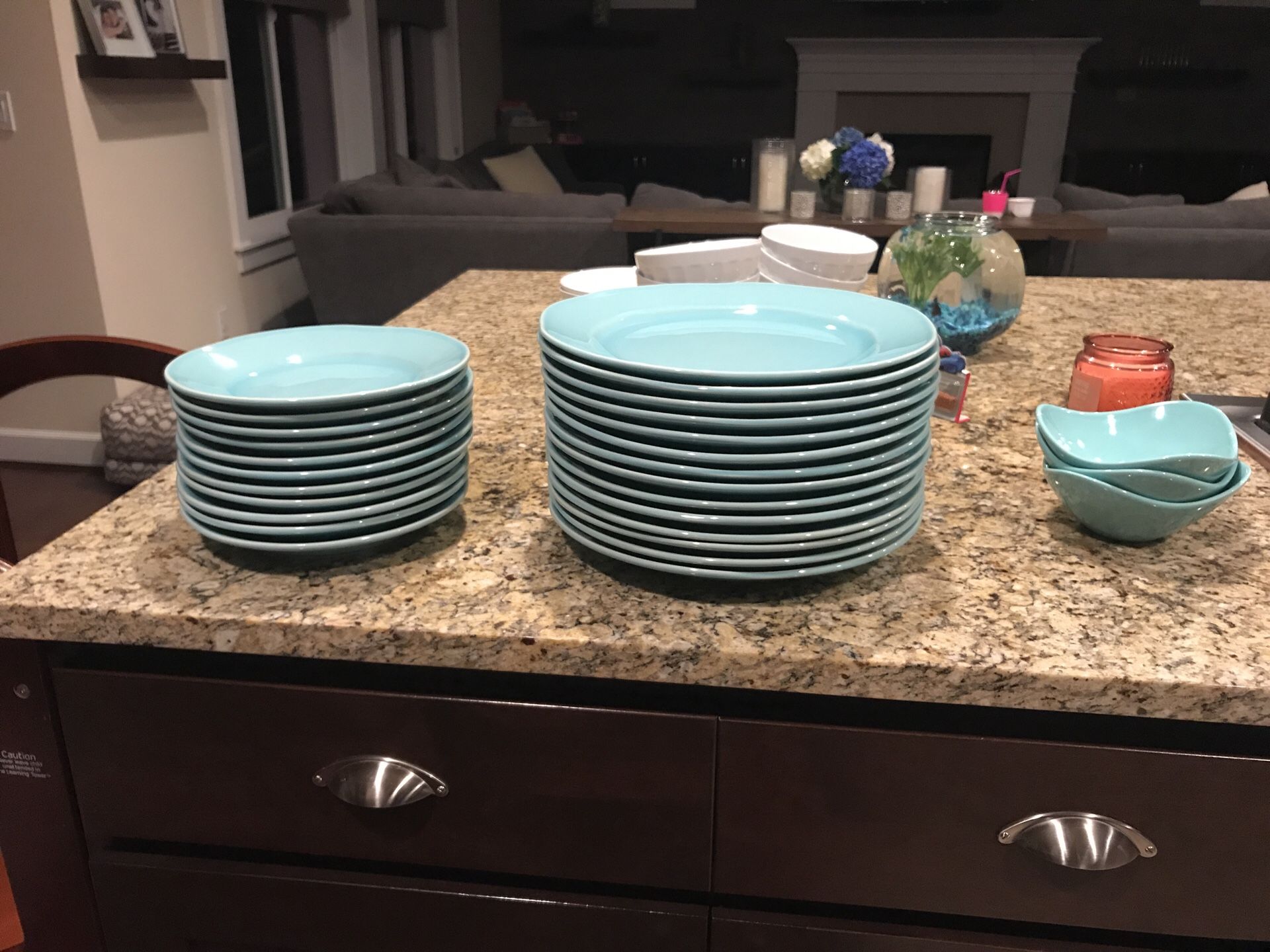 Primogero teal dinnerware