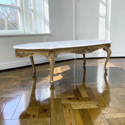 Stunning French Louis XV Marble Top Coffee Table
