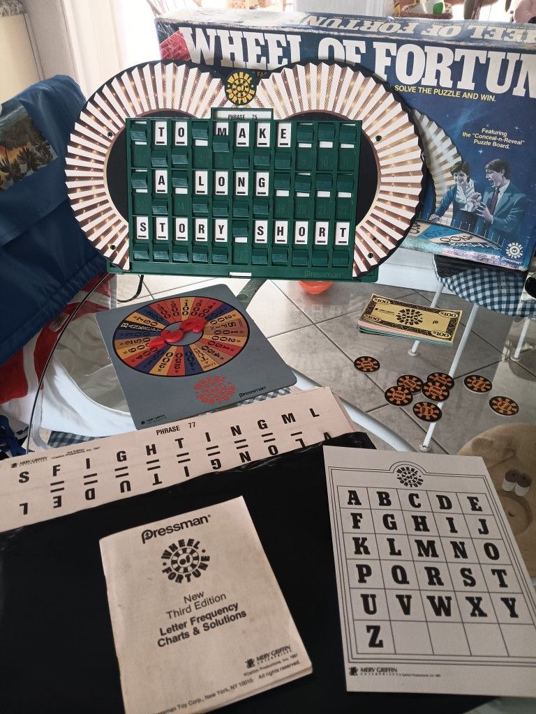 Vintage 1985 Wheel Of Fortune Board Game
