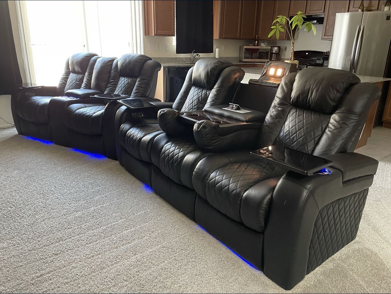 Seatcraft Diamanté Theatre Seating Couch & Love Seat (Excellent Condition)