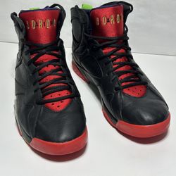 Nike Air Jordan 7 Retro Sz 13 Black Red Green Marvin The Martian 304775-029