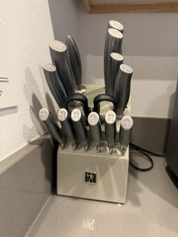 Henckels Knife Set with Block + Kitchen Shears (Complete Set)