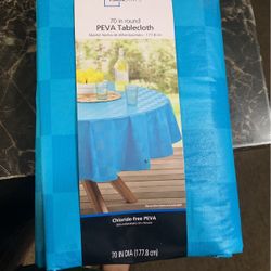 Blue 70 in Round Tablecloth 