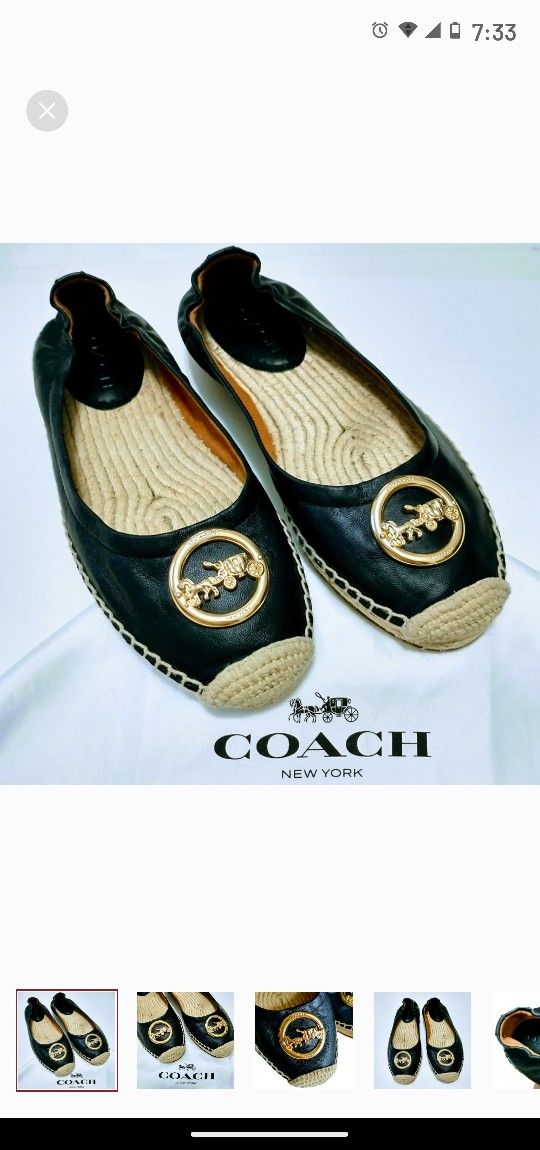 Coach Black Clara Espadrilles