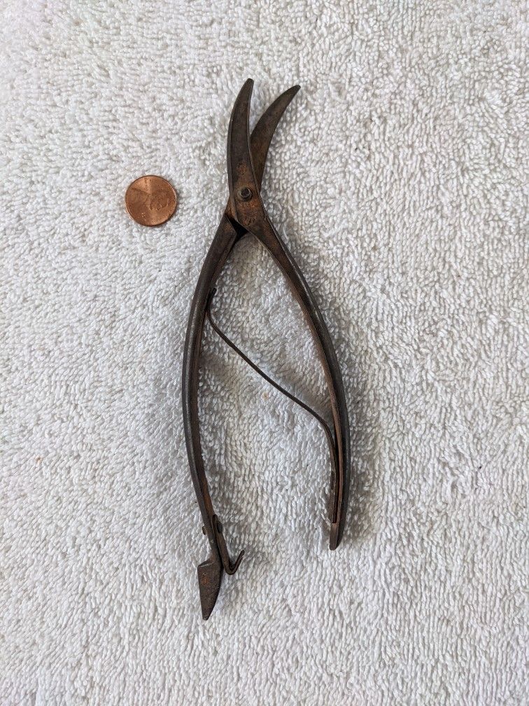 RARE Antique C.S. Osborne Leather Shears 1860s Leatherworking Saddle Saddlery Tool Tools 1800s 19th Century