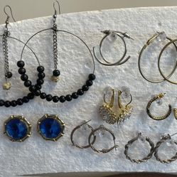 Vintage Mixed Fashion Jewerly Costume Round Earing / Earings Lot of 8