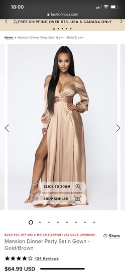 Golden/brown Sleek Dress 