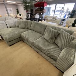 Corduroy 3-piece Chaise Sectional