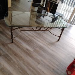 Glass Top Coffee Table Gold
