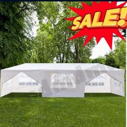 10'x 30' White Gazebo Wedding Party Tent Canopy With 6 Windows & 2 Sidewalls-8