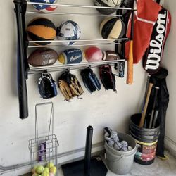 Sports Equipment Wall Mounted Rack
