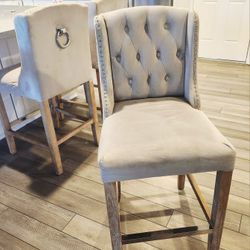 3 Tufted Counter Height Bar Stools