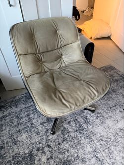 Authentic Vintage Knoll Swivel Pollock Lounge Chair – Chrome Base