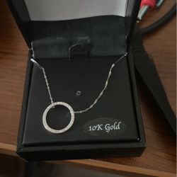 Diamond Circle Pendant Necklace