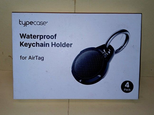TYPECASE 4 Pack Airtag Holder Keychain Waterproof Protective Air Tag Case Pets Collar Tag