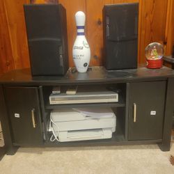 Black Wooden Entertainment Center Or T.v Stand With Storage