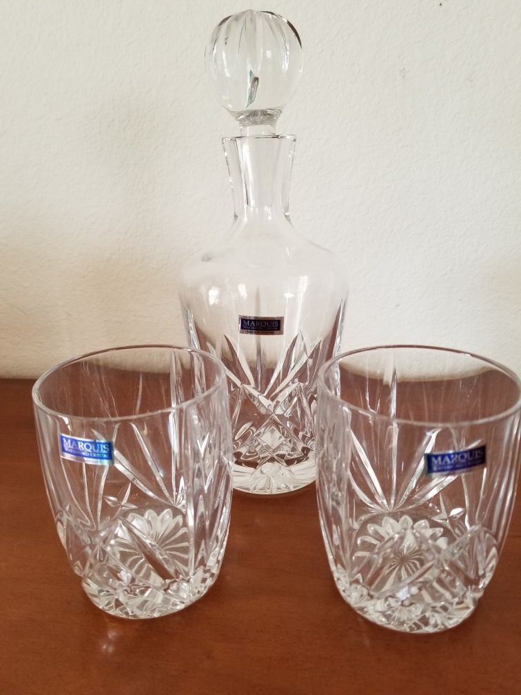 Marquis Waterford (Brookside) decanter and glasses