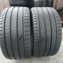 Par de llantas usadas Michelin Pilot súper sport zp runflat 285/35/ZR/19 95% de vida 