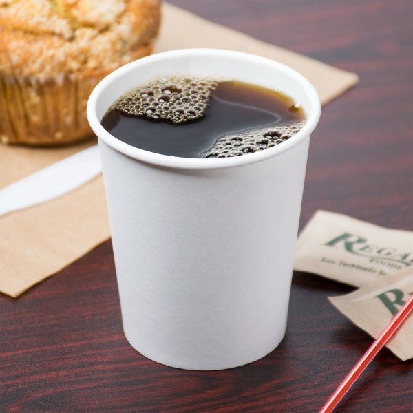 1000 Pack 8 Oz. White Disposable Paper Hot Tea Coffee Cups