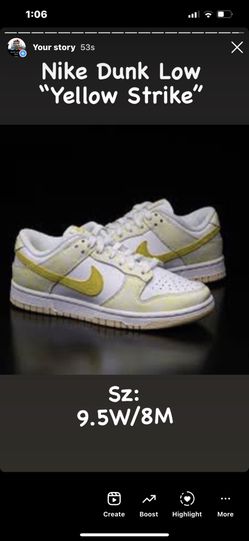 Nike Dunk Low Yellow Strike Sz 9.5W/8M