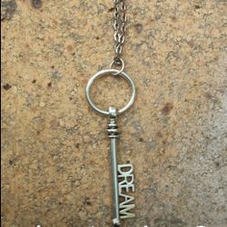 Silver Tone 18" Chain, Dream Key Pendant